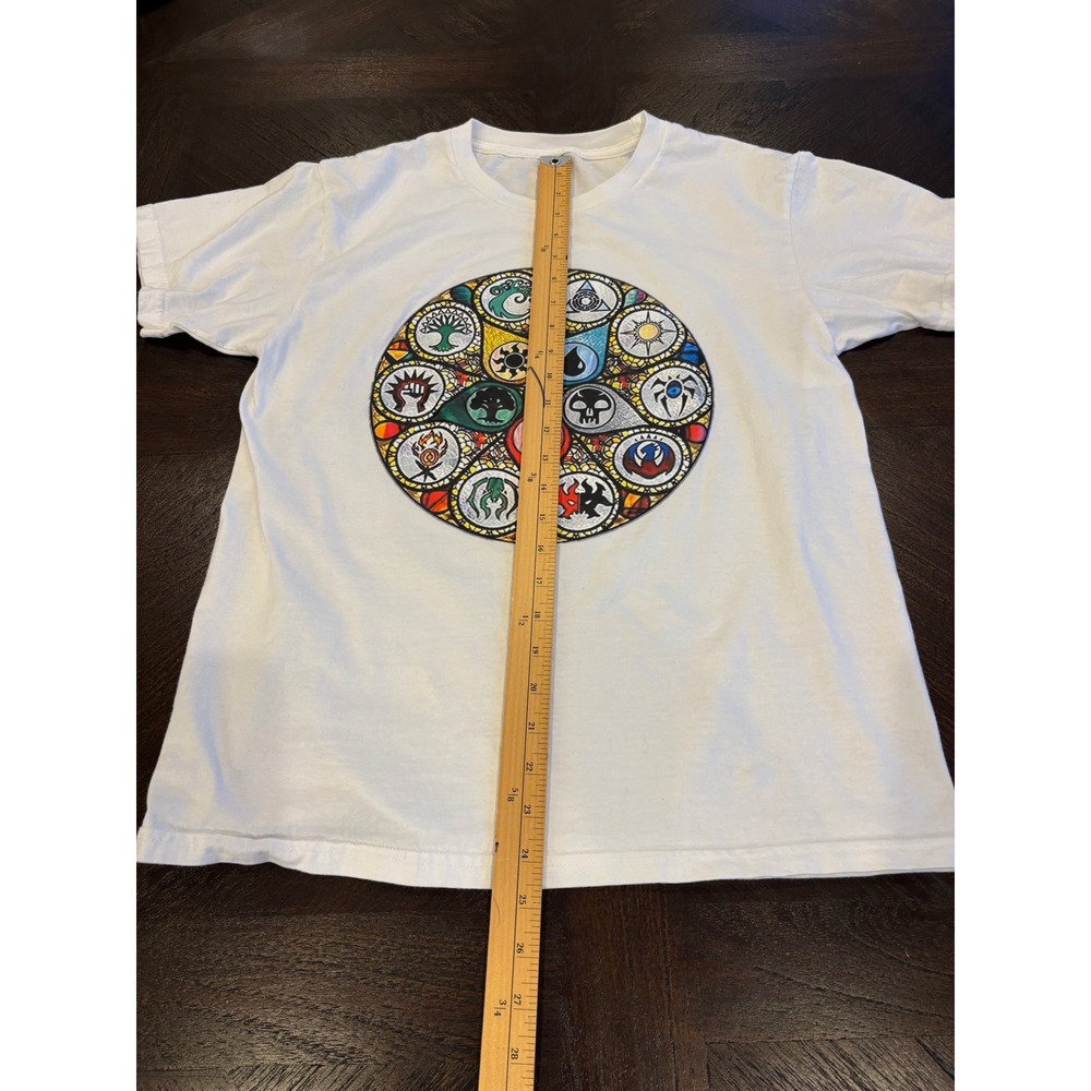 Gildan Magic The Gathering Mana Symbols White graphic T Shirt Adult Medium - Picture 11 of 11